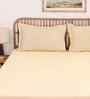 Brown Solid 600 TC Cotton 1 Double Bedcover with 2 Pillow cover