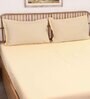 Brown Solid 600 TC Cotton 1 Double Bedcover with 2 Pillow cover