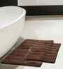 Brown Solid Cotton 20x31 Inches Anti Skid Bath Mat