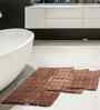 Brown Solid Cotton 20x31 Inches Anti Skid Bath Mat