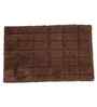 Brown Solid Cotton 20x31 Inches Anti Skid Bath Mat