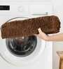 Brown Solid Cotton AntiSkid Bathmat
