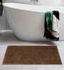 Brown Solid Cotton AntiSkid Bathmat