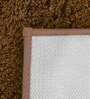 Brown Solid Cotton AntiSkid Bathmat