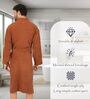 Brown Solid Cotton Men Bath Robe With Belt (L)