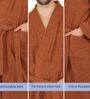 Brown Solid Cotton Men Bath Robe With Belt (XL)