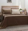 Brown Solid GSM 320 Cotton Double Bed Cover