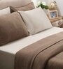 Brown Solid GSM 320 Cotton Double Bed Cover