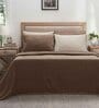Brown Solid GSM 320 Cotton Double Bed Cover