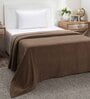 Brown Solid GSM 320 Cotton Single Bed Cover