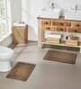 Brown Solid MicroFibre 14x10 Inches Antiskid Bath Mats