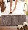 Brown Striped MicroFibre 14x10 Inches Antiskid Bath Mats