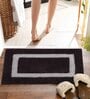 Brown Geometric MicroFibre 15x10 Inches Antiskid Bath Mats