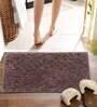 Brown Solid MicroFibre 15x10 Inches Antiskid Bath Mats