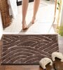 Brown Striped MicroFibre 15x10 Inches Antiskid Bath Mats