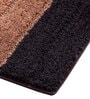 Brown Striped MicroFibre 15x10 Inches Antiskid Bath Mats