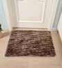 Brown Solid Polyester 23x15 Inches Super Soft Bath Mat
