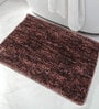Brown Solid Polyester 23x15 Inches Super Soft Bath Mat