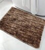 Brown Solid Polyester 23x15 Inches Super Soft Bath Mat