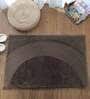 Brown Solid Polyester 24x16 Inches AntiSkid Bath Mat
