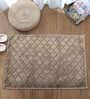 Brown Geometric Polyester 24x16 Inches Super Soft Bath Mat