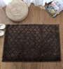 Brown Geometric Polyester 24x16 Inches Super Soft Bath Mat