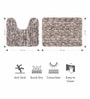 Brown Solid Polyester 28x20 Inches AntiSkid 1 Bathmat & 1 Contour Mat