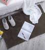 Brown Solid Polyester 30x18 Inches AntiSkid Bath Mat