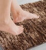 Brown Solid Polyester 36x24 Inches Super Soft Bath Mat