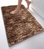 Brown Solid Polyester 36x24 Inches Super Soft Bath Mat