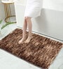 Brown Solid Polyester 36x24 Inches Super Soft Bath Mat