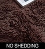 Brown Solid Polyester 3x3 Feet Machine Made Shaggy Round Carpet