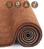 Brown Solid Polyester 4x6 Feet Machine Made Carpet