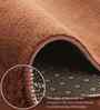 Brown Solid Polyester 4x6 Feet Machine Made Carpet