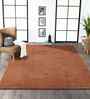 Brown Solid Polyester 4x6 Feet Machine Made Carpet