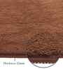 Brown Solid Polyester 4x6 Feet Machine Made Carpet
