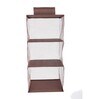 Brown Solid Polypropylene  Foldable Cupboard Hanging Cloth Organiser With 3 Shelves