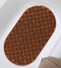 Brown Solid PVC 27x15 Inches Antiskid Shower Bath Mat