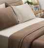 Brown Solid TC 256 Cotton Single Bed Bedcover
