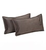 Brown Solid Velvet 27x18 Inches Pillow Covers (Set of 2)