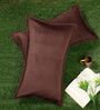 Brown Solid Velvet 27x18 Inches Pillow Covers (Set of 2)