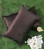 Brown Solid Velvet 27x18 Inches Pillow Covers (Set of 2)
