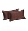 Brown Solid Velvet 27x18 Inches Pillow Covers (Set of 2)