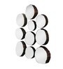 Solid Wood Abstract Wall Mirror in Brown colour