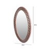 Solid Wood Oval Wall Mirror in Brown colour