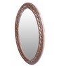 Solid Wood Oval Wall Mirror in Brown colour