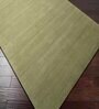 Olive Solid Wool 5 ft x 7 ft Hand Woven Carpet
