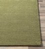 Olive Solid Wool 5 ft x 7 ft Hand Woven Carpet