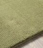 Olive Solid Wool 5 ft x 7 ft Hand Woven Carpet