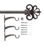 Brown Sophia Iron Expandable 2 Curtain Rod with Accessories ( 36 to 66 Inches)